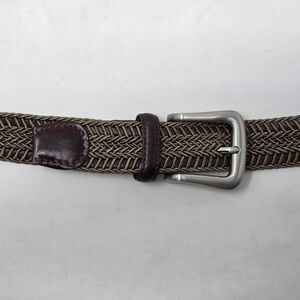 TORINO MADE IN USA BROWN TAN BRAIDED WEAVE SATIN LEATHER BELT MENS SIZE 40